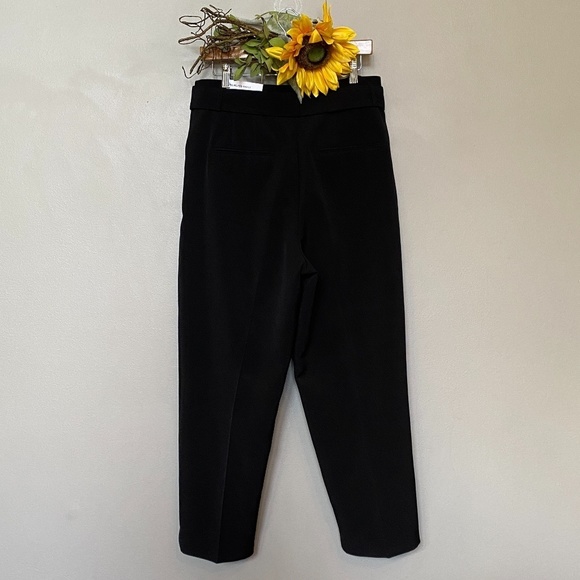 Ann Taylor High Rise The Belted Ankle Black Pants - Picture 2 of 5